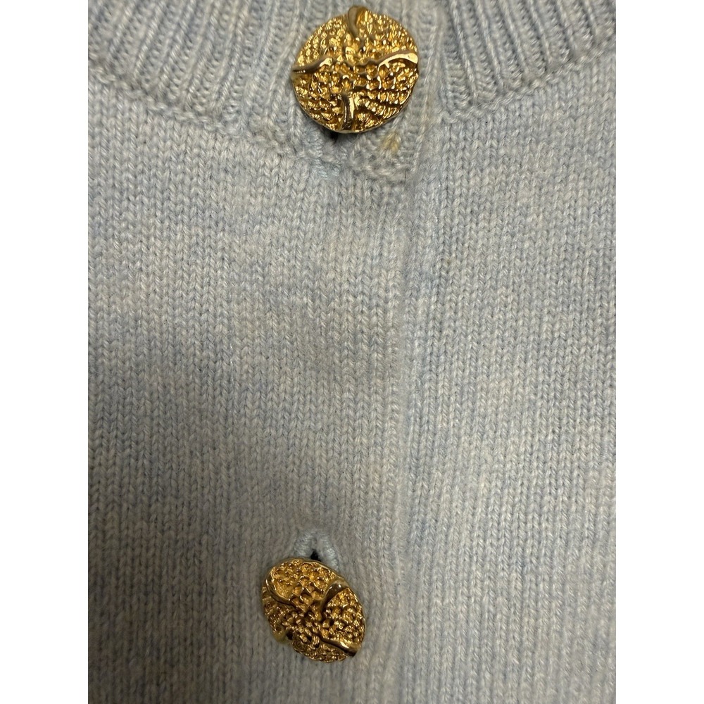 McCulley's 100% Cashmere Gold Buttons Cardigan Sweater Small - Picture 4 of 6